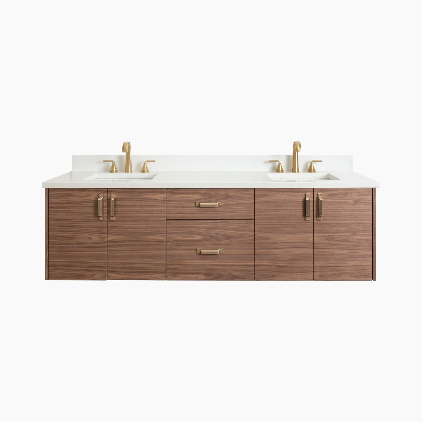 Austin Stainless SLIM 72" Wall Mount American Black Walnut Bathroom Vanity, Double Sink Teodor Bathroom Vanity United States