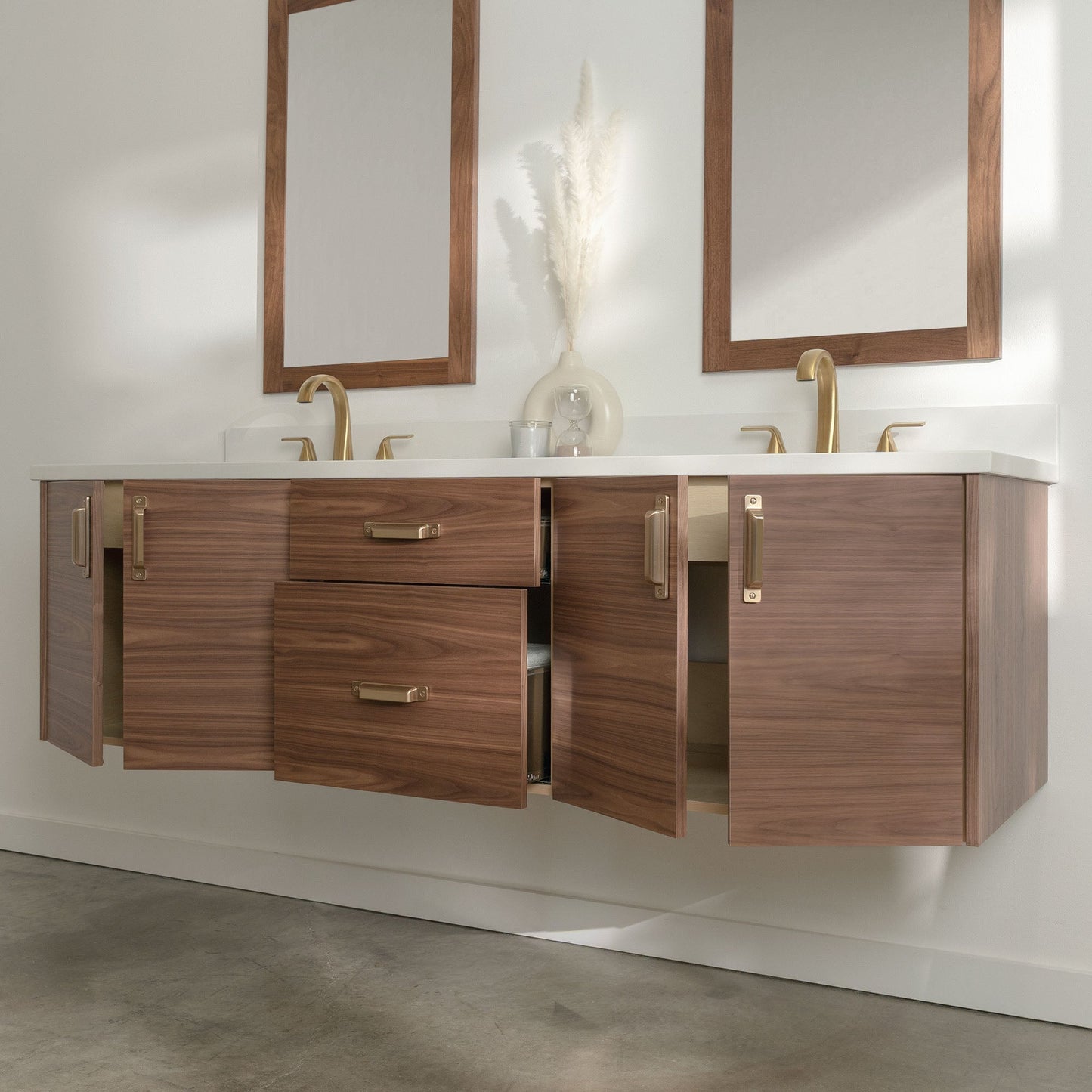 
                  
                    Austin Stainless SLIM 72" Wall Mount American Black Walnut Bathroom Vanity, Double Sink Teodor Bathroom Vanity United States
                  
                