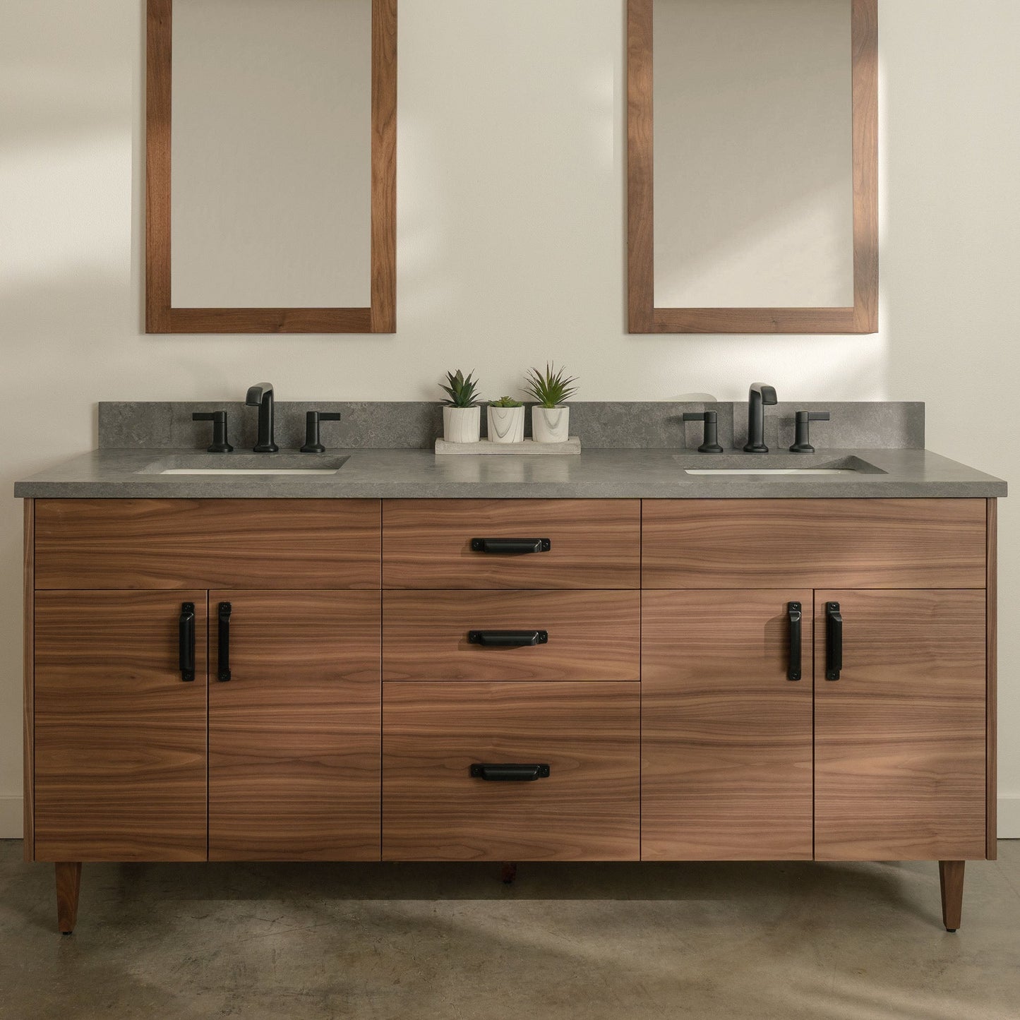 
                  
                    Austin Stainless SLIM 72" American Black Walnut Bathroom Vanity, Double Sink Teodor Bathroom Vanity United States
                  
                