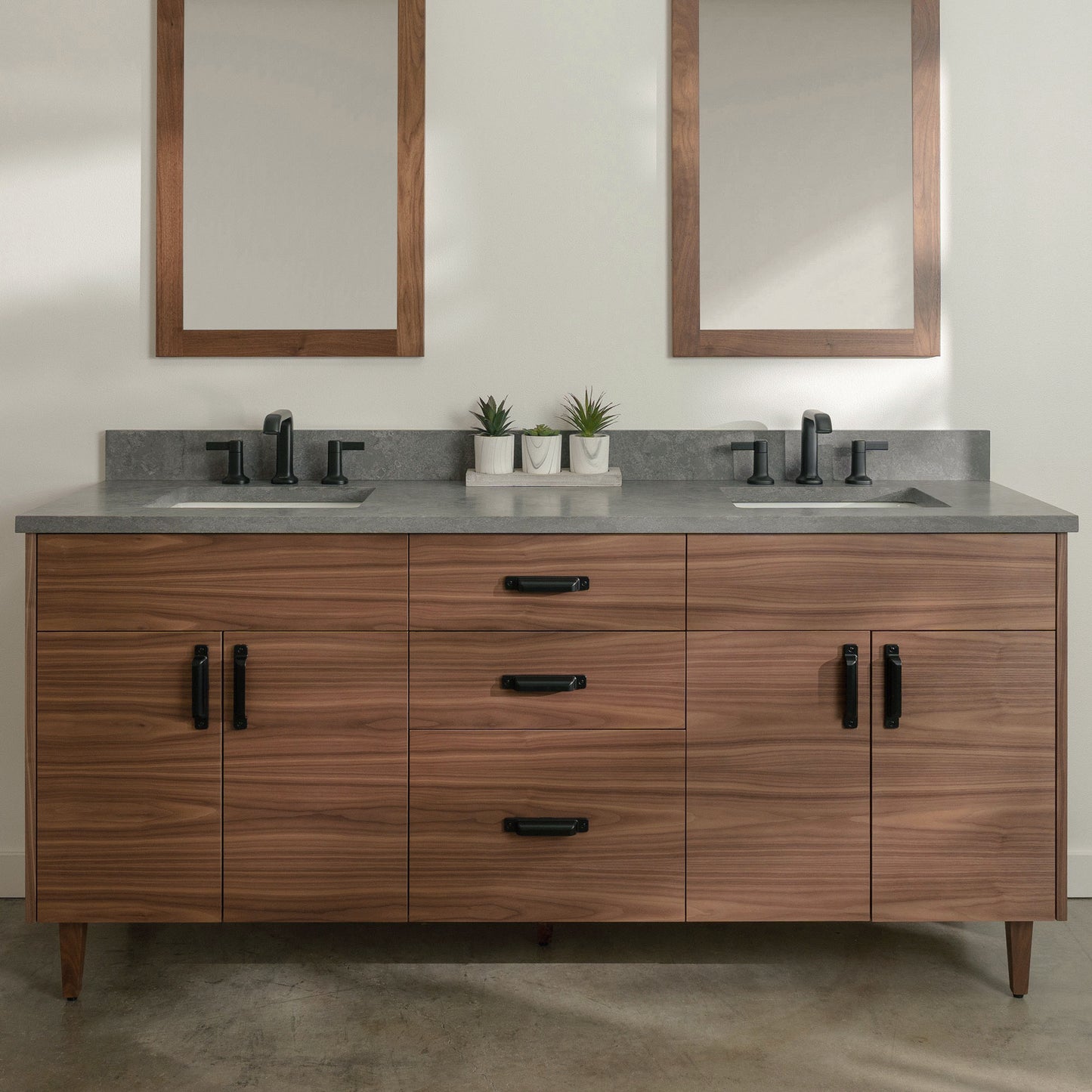 
                  
                    Austin Stainless SLIM 72" American Black Walnut Bathroom Vanity, Double Sink
                  
                