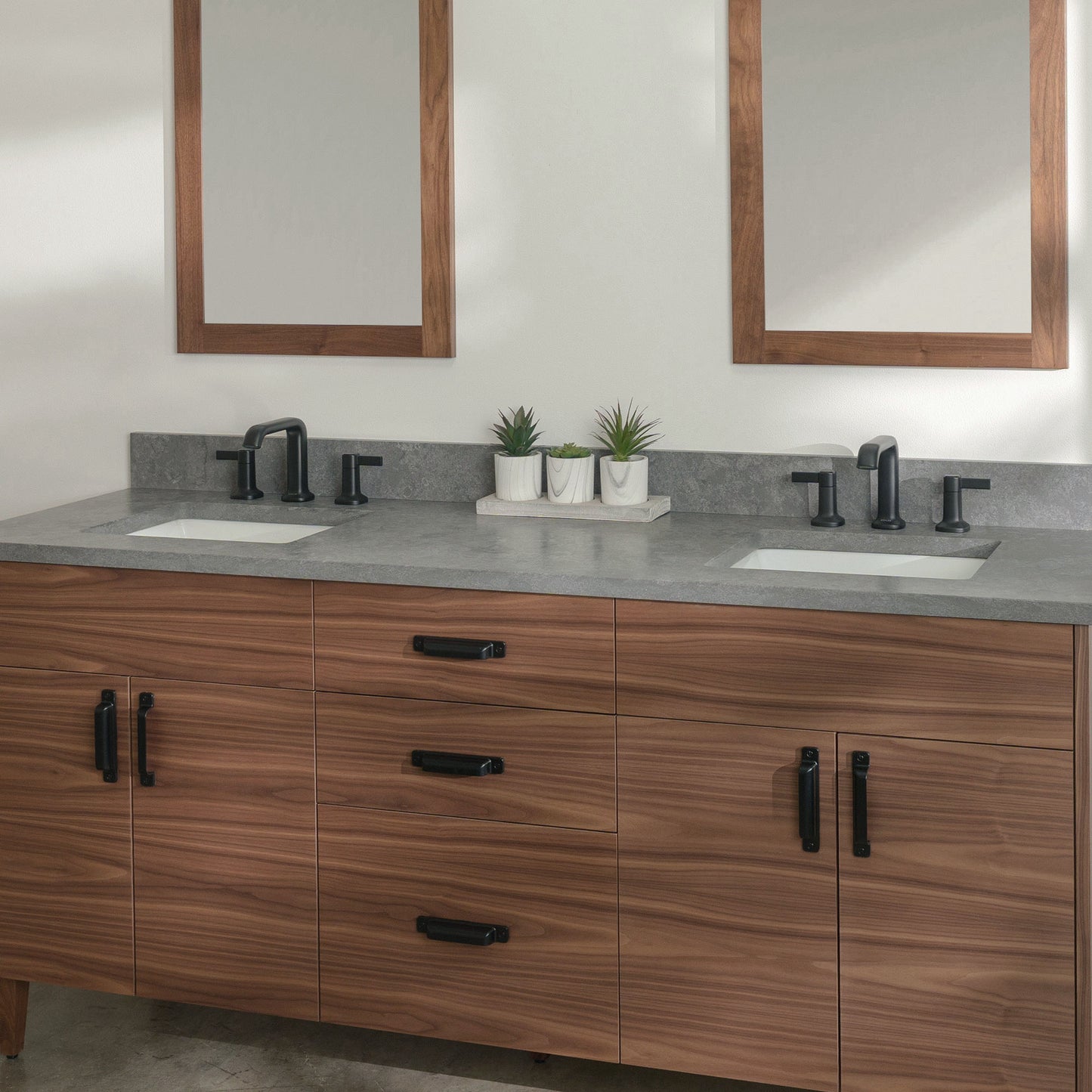 
                  
                    Austin Stainless SLIM 72" American Black Walnut Bathroom Vanity, Double Sink
                  
                