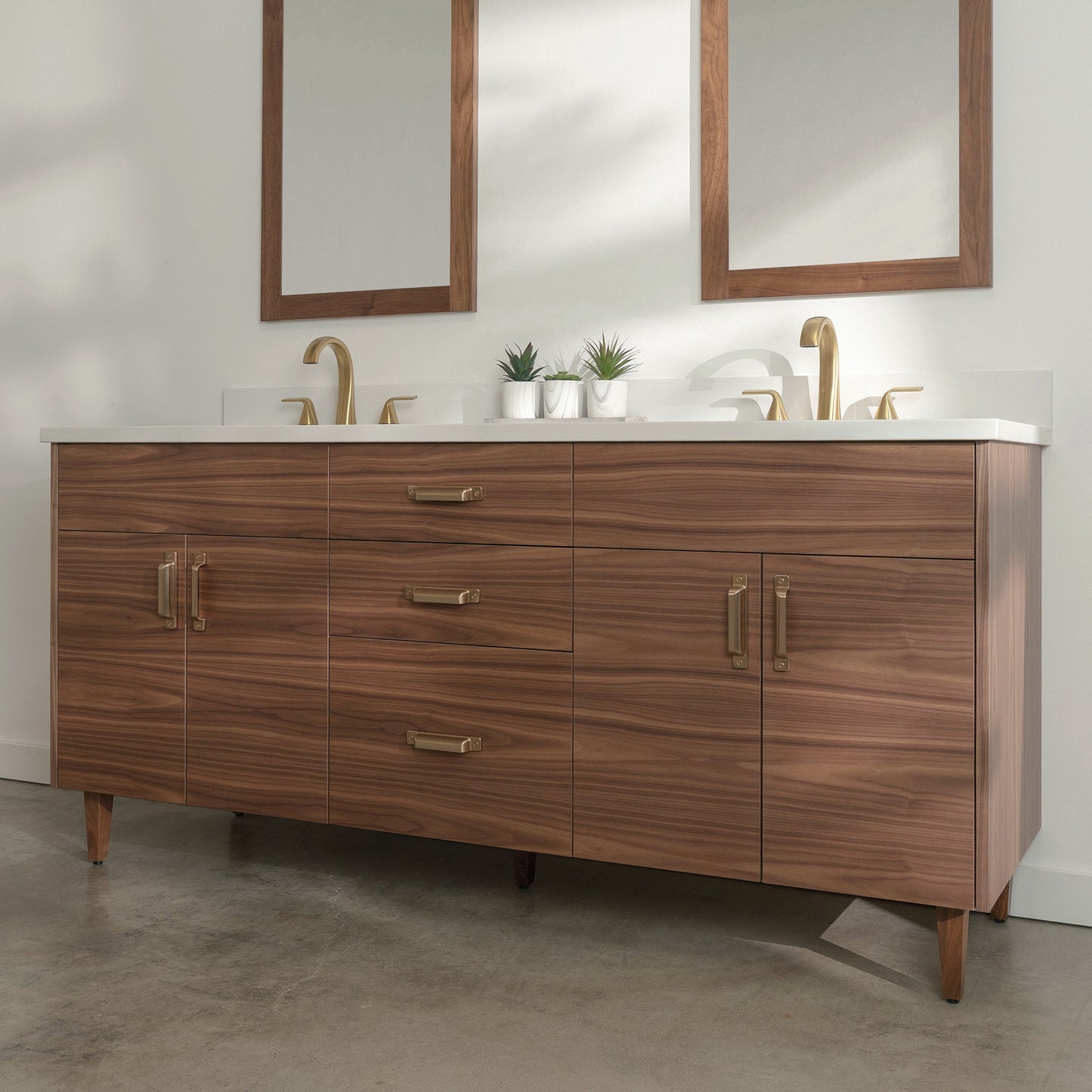 
                  
                    Austin Stainless SLIM 72" American Black Walnut Bathroom Vanity, Double Sink
                  
                