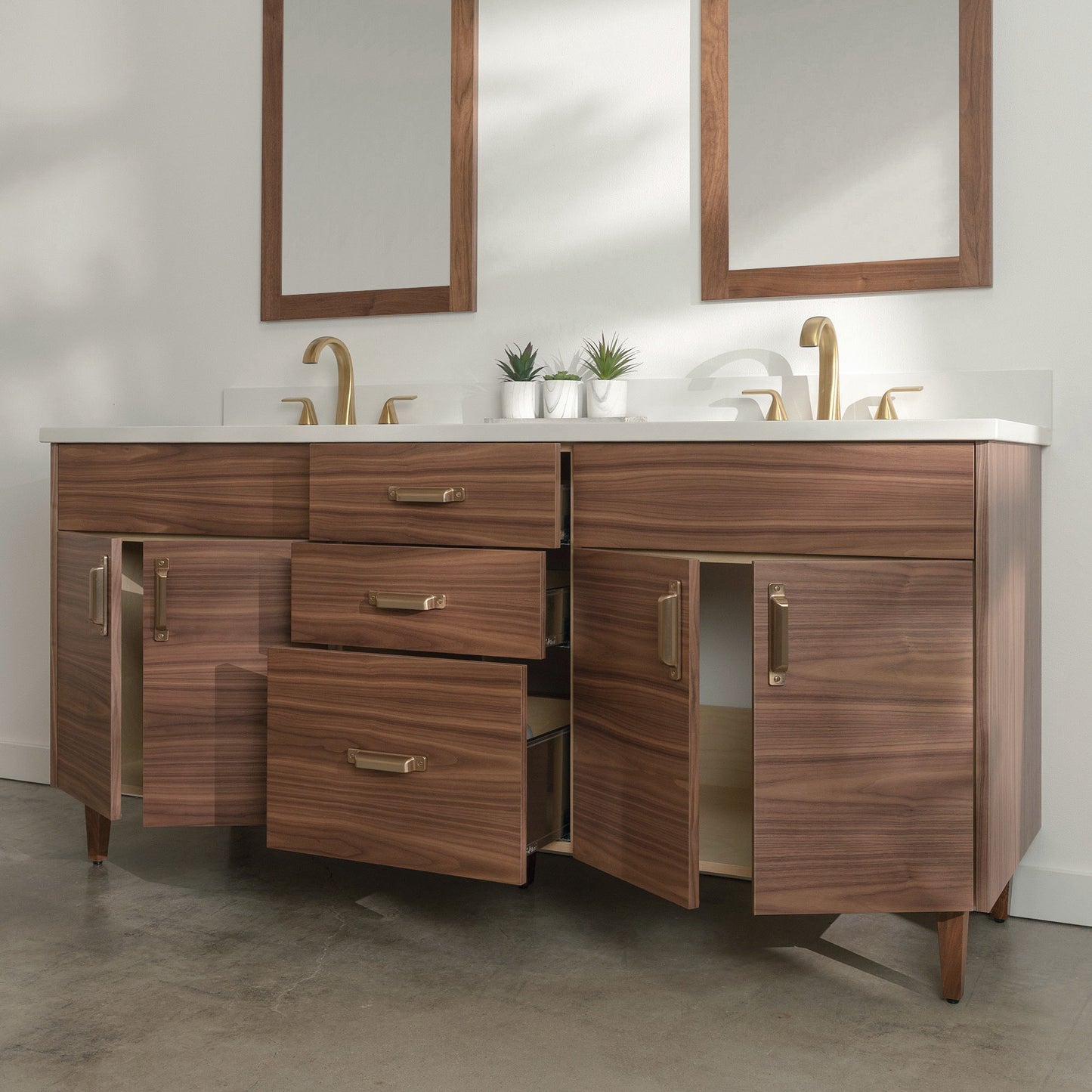 
                  
                    Austin Stainless SLIM 72" American Black Walnut Bathroom Vanity, Double Sink
                  
                