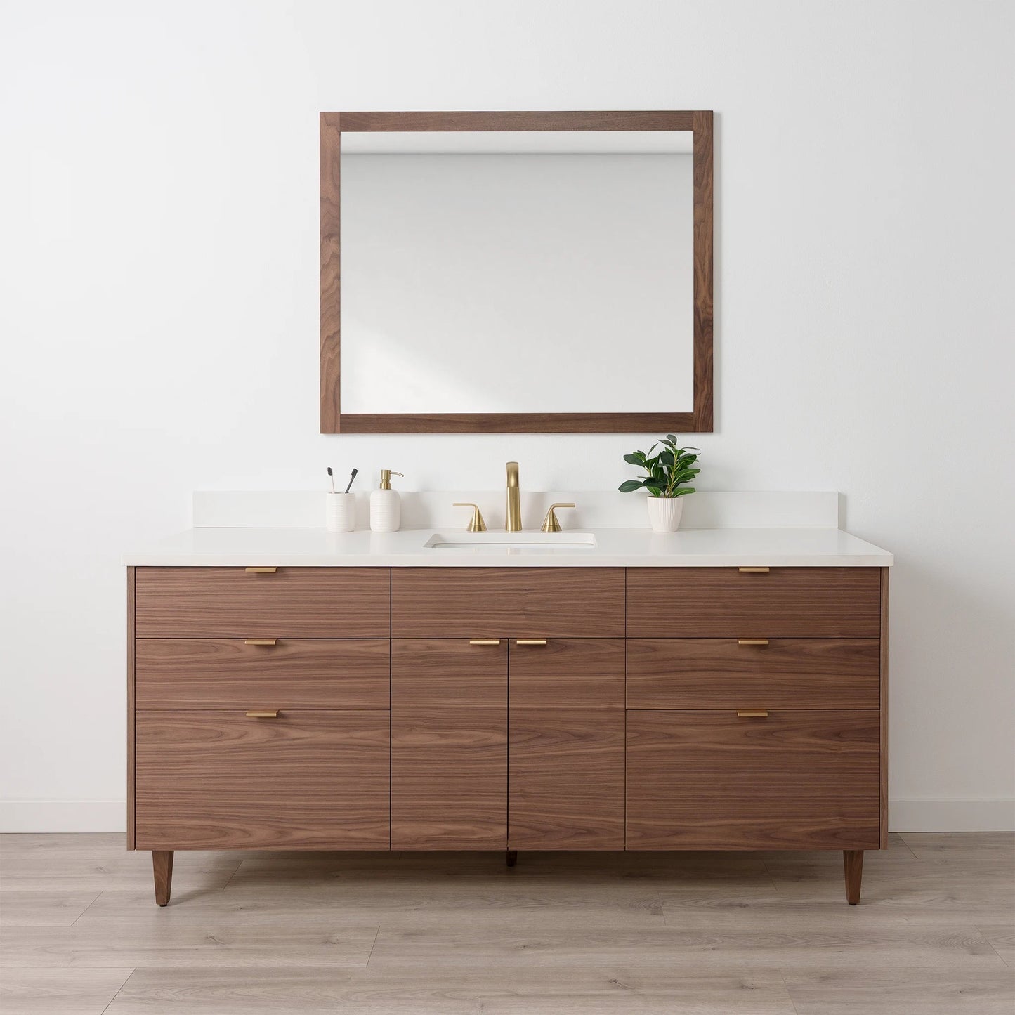 Austin Stainless SLIM 72" American Black Walnut Bathroom Vanity Teodor Bathroom Vanity United States