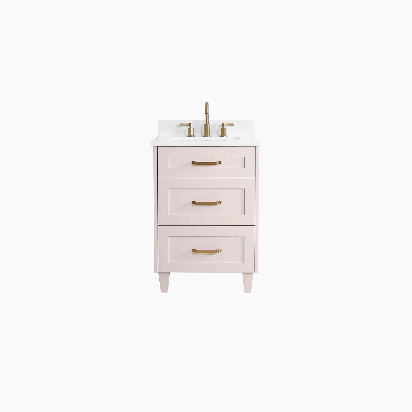 Bridgeport 24" Champagne Pink Bathroom Vanity - All Drawers