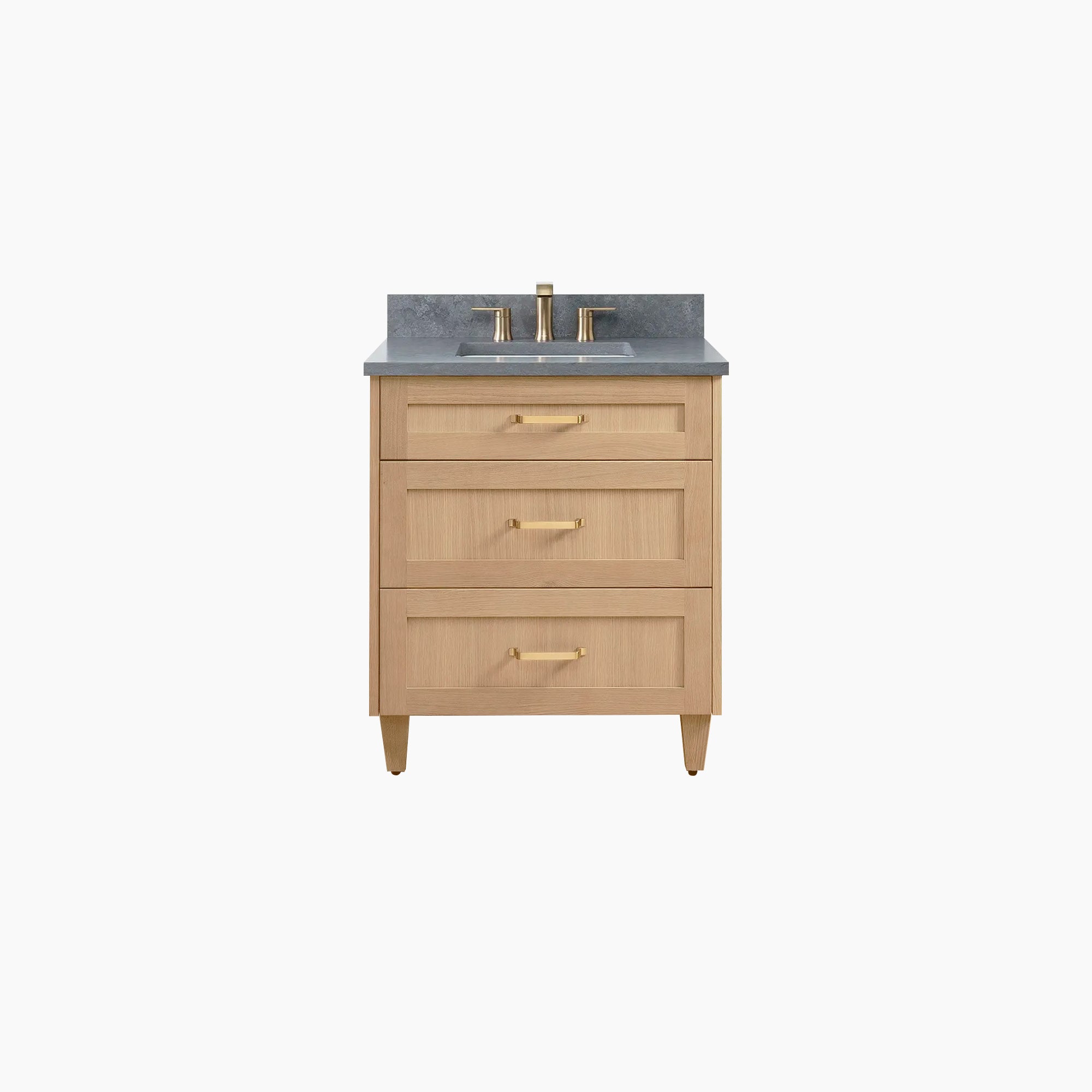 Bridgeport 30" White Oak Bathroom Vanity - All Drawers