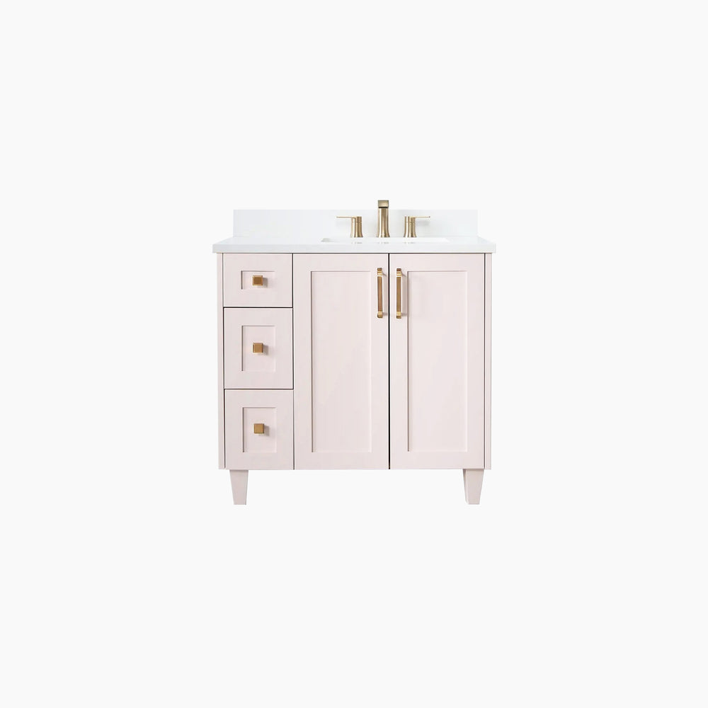 
                  
                    Bridgeport 36" Champagne Pink Bathroom Vanity, Right Sink
                  
                