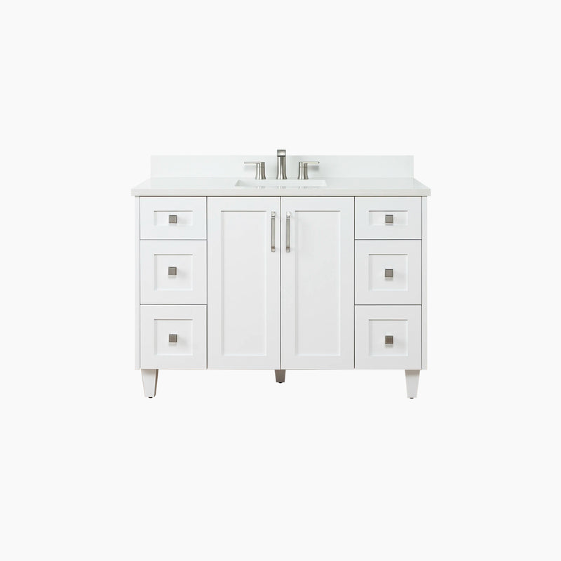 Bridgeport 48" Satin White Bathroom Vanity