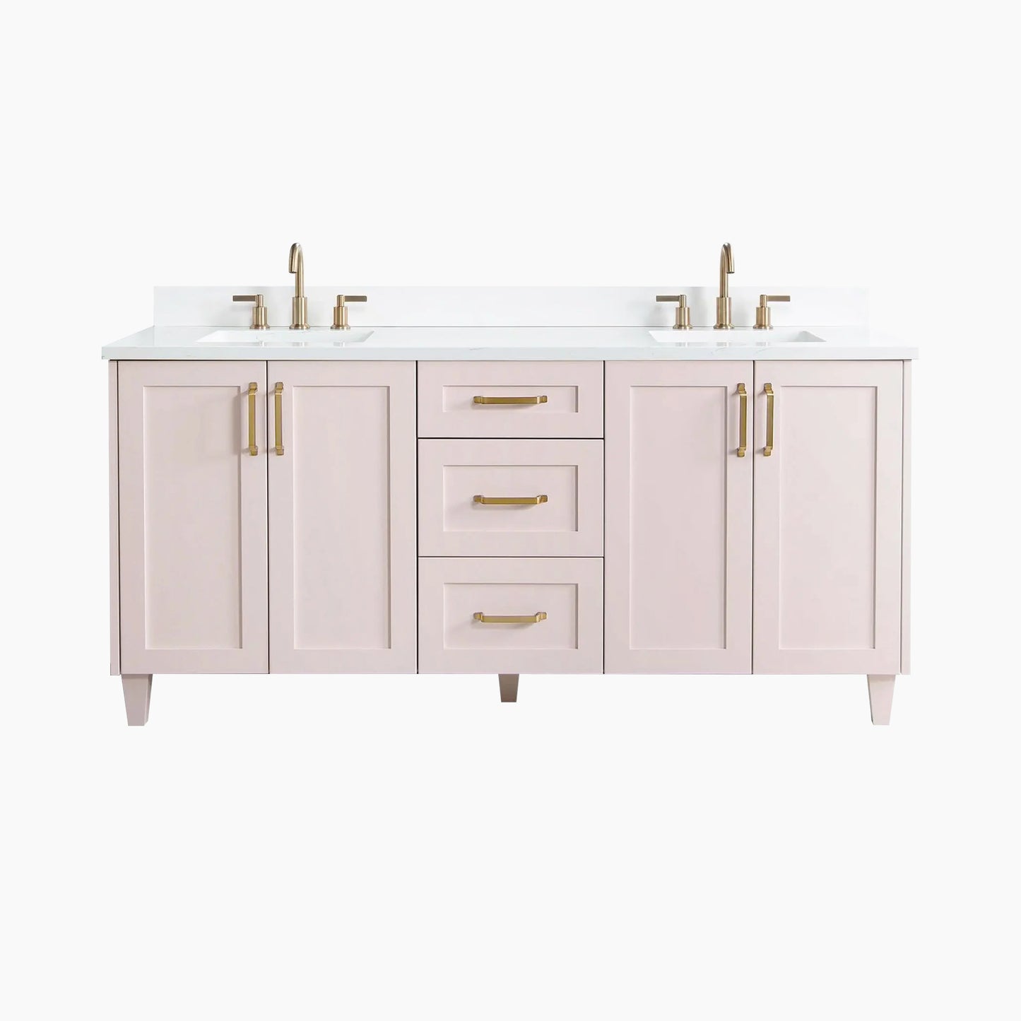 Bridgeport 72" Champagne Pink Bathroom Vanity, Double Sink