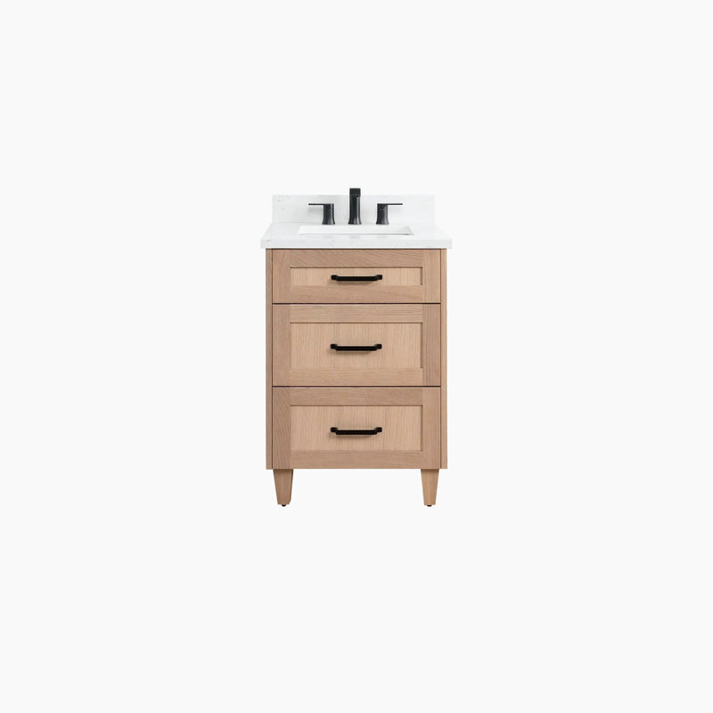 Bridgeport SLIM 24" White Oak Bathroom Vanity