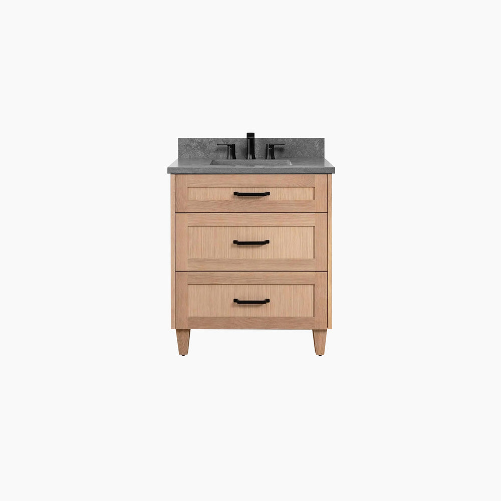 Bridgeport SLIM 30" White Oak Bathroom Vanity - All Drawers