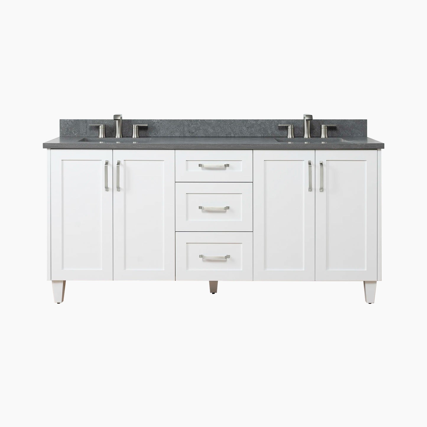 Bridgeport SLIM 72" Satin White Bathroom Vanity, Double Sink