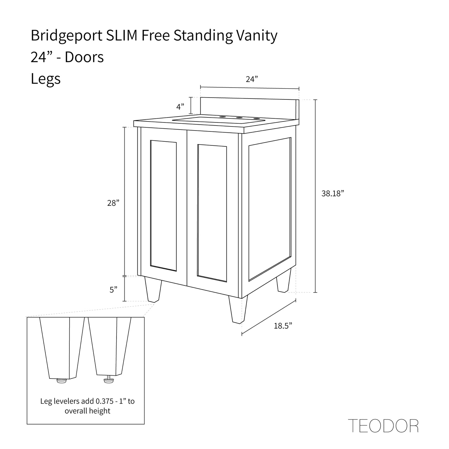 
                  
                    Bridgeport SLIM 24" American Black Walnut Bathroom Vanity
                  
                