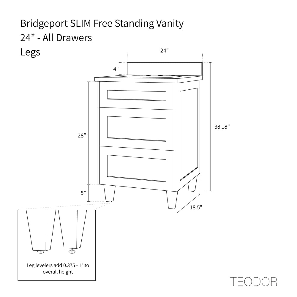 
                  
                    Bridgeport SLIM 24" White Oak Bathroom Vanity - Teodor Vanities United States
                  
                