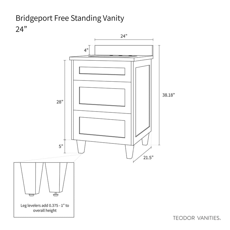 Bridgeport 24" Champagne Pink Bathroom Vanity - Teodor Vanities United States