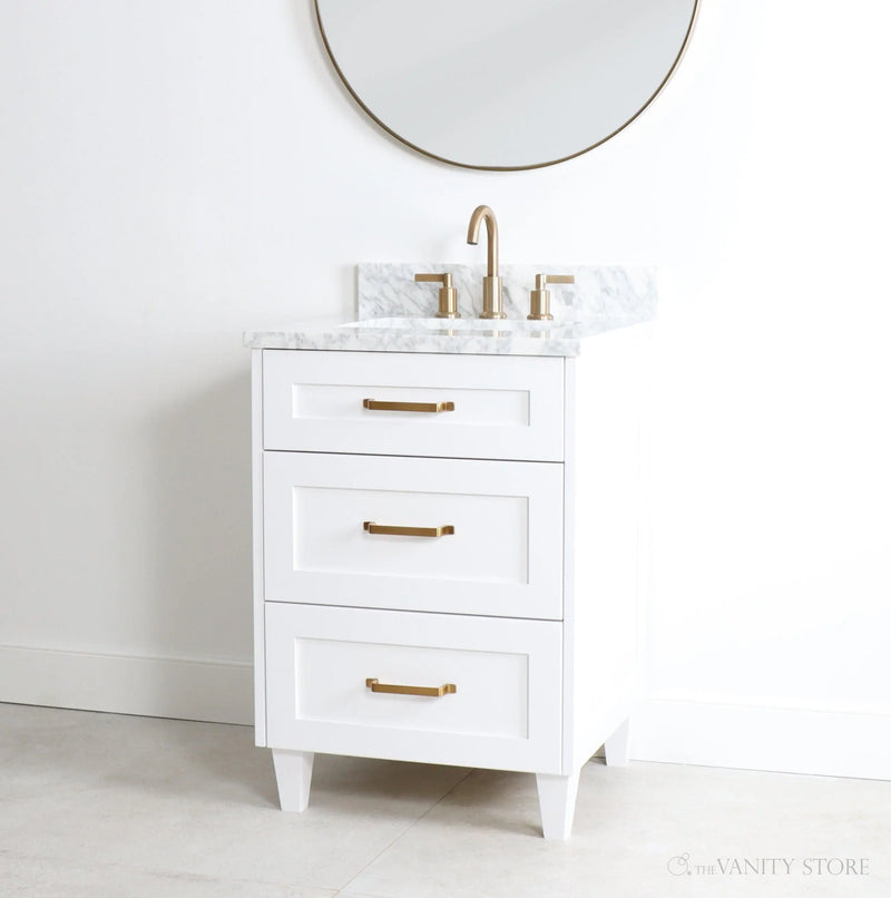 Bridgeport 24" Satin White Bathroom Vanity - Teodor Vanities United States