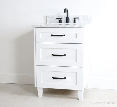 Bridgeport 24" Satin White Bathroom Vanity - Teodor Vanities United States