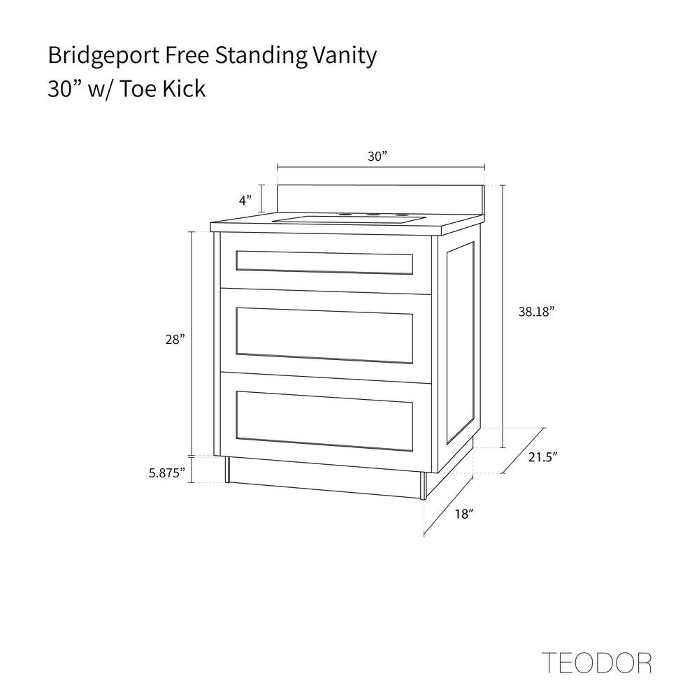 
                  
                    Bridgeport 30" White Oak Bathroom Vanity w/ Drawers
                  
                