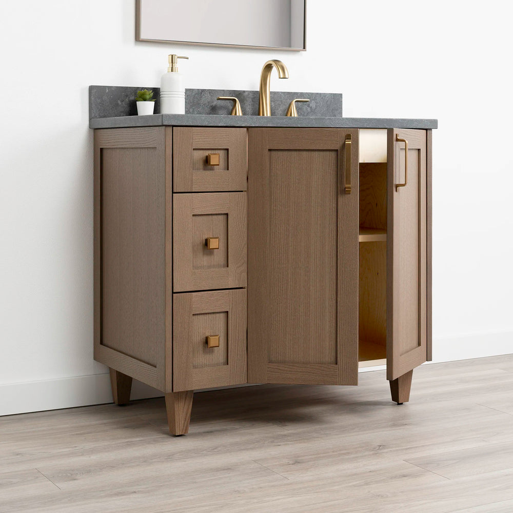 
                  
                    Bridgeport 36" Almond Coast Bathroom Vanity, Right Sink
                  
                