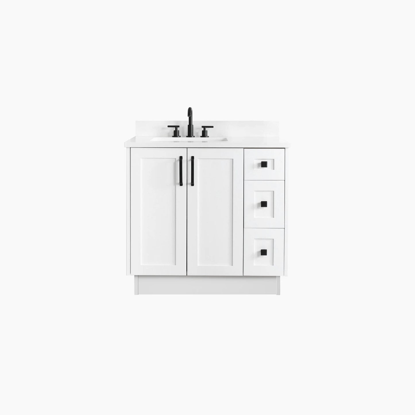 
                  
                    Bridgeport 36" Satin White Bathroom Vanity, Left Sink
                  
                