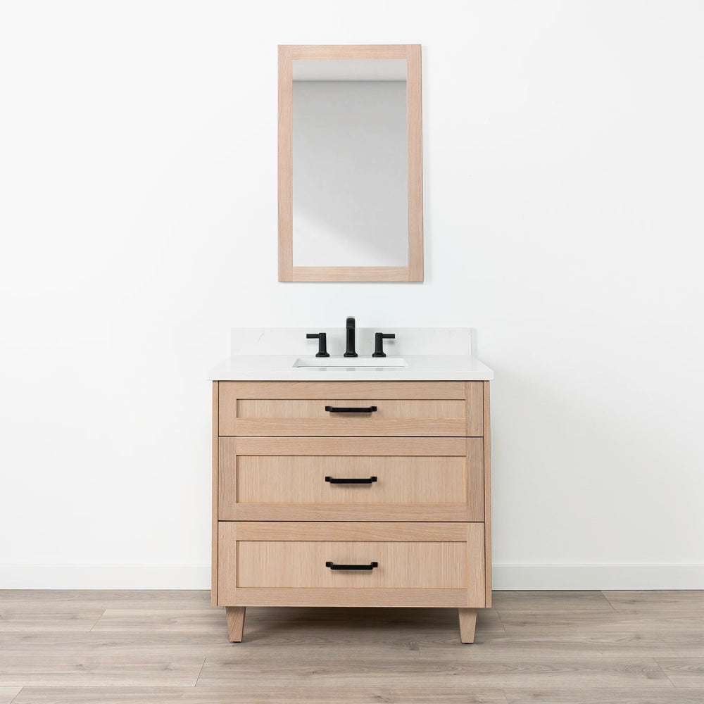 
                  
                    Bridgeport 36" White Oak Bathroom Vanity - All Drawers
                  
                