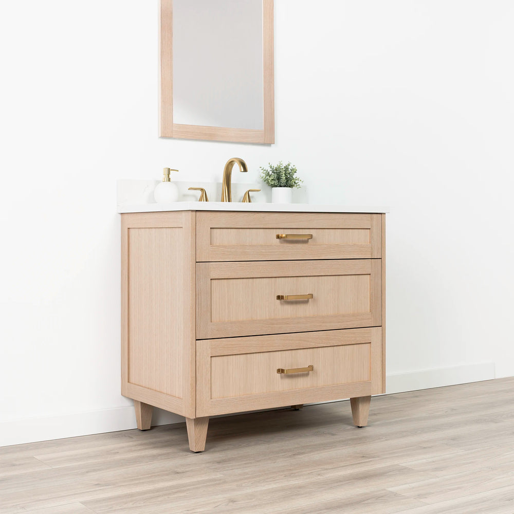 
                  
                    Bridgeport 36" White Oak Bathroom Vanity - All Drawers
                  
                