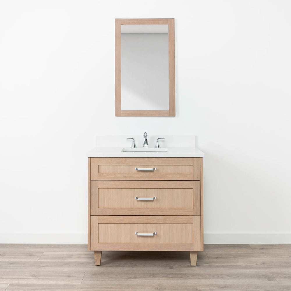 
                  
                    Bridgeport 36" White Oak Bathroom Vanity - All Drawers
                  
                