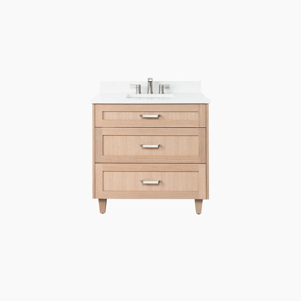 
                  
                    Bridgeport 36" White Oak Bathroom Vanity - All Drawers
                  
                