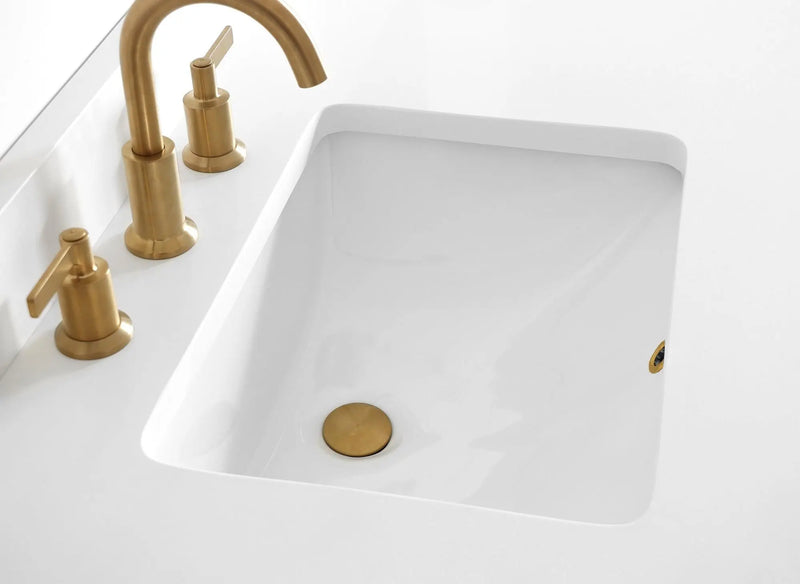 Bridgeport 36" White Oak Bathroom Vanity, Left Sink - Teodor Vanities United States