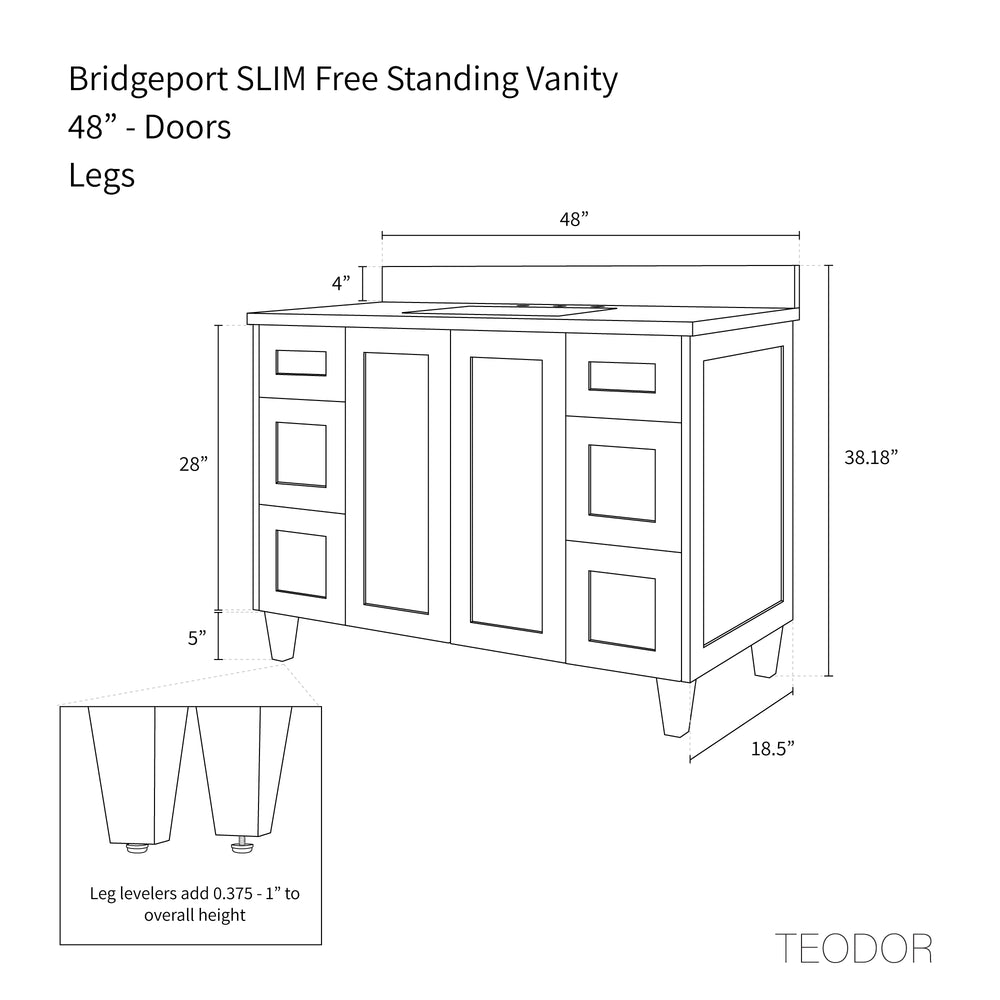 
                  
                    Bridgeport SLIM 48" White Oak Bathroom Vanity - Teodor Vanities United States
                  
                