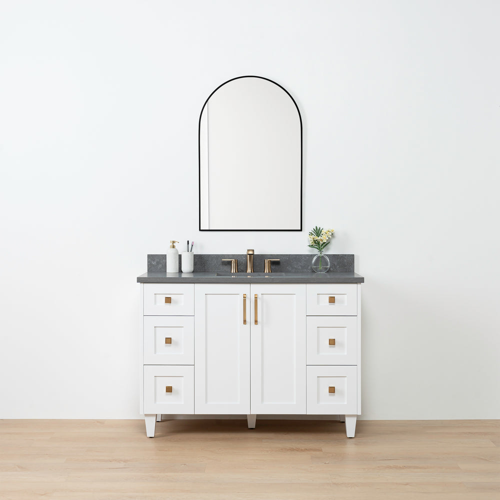 
                  
                    Bridgeport SLIM 48" Satin White Bathroom Vanity - Teodor Vanities United States
                  
                