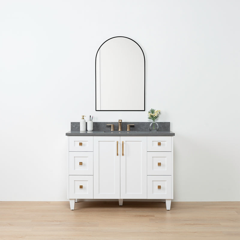 Bridgeport SLIM 48" Satin White Bathroom Vanity - Teodor Vanities United States