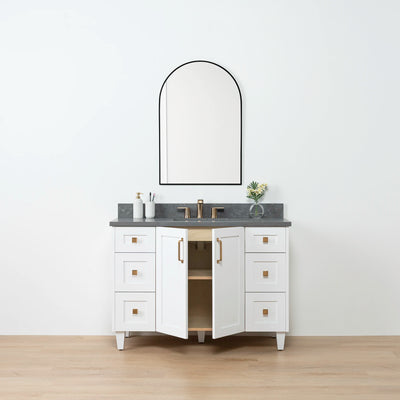 Bridgeport SLIM 48" Satin White Bathroom Vanity - Teodor Vanities United States