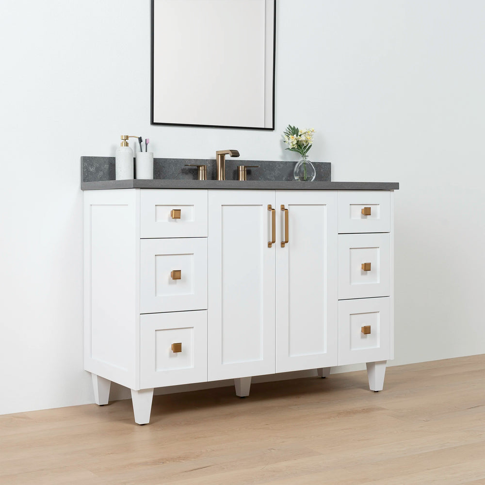 
                  
                    Bridgeport SLIM 48" Satin White Bathroom Vanity - Teodor Vanities United States
                  
                