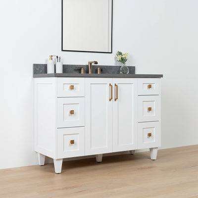 Bridgeport SLIM 48" Satin White Bathroom Vanity - Teodor Vanities United States