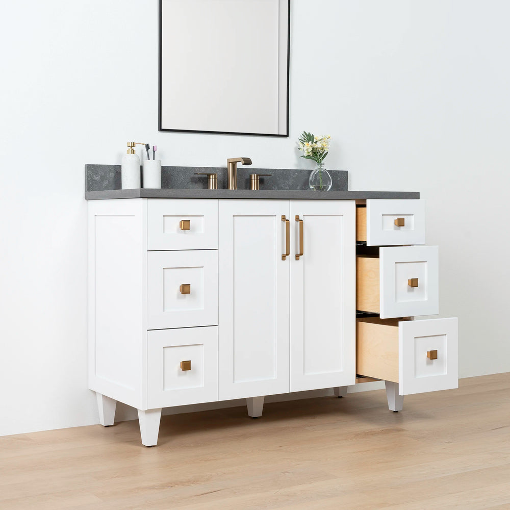 
                  
                    Bridgeport SLIM 48" Satin White Bathroom Vanity - Teodor Vanities United States
                  
                