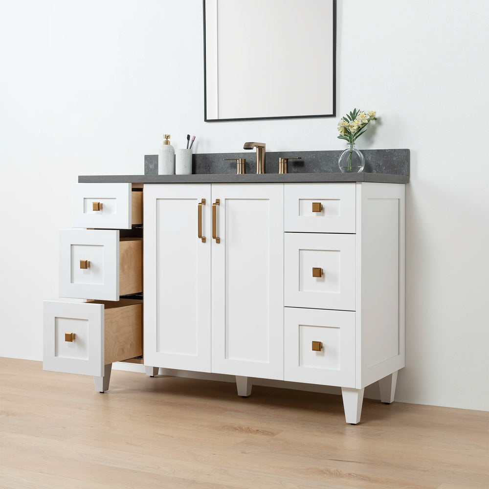 
                  
                    Bridgeport SLIM 48" Satin White Bathroom Vanity - Teodor Vanities United States
                  
                