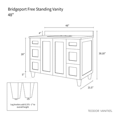 Bridgeport 48" American Black Walnut Bathroom Vanity - Teodor Vanities United States