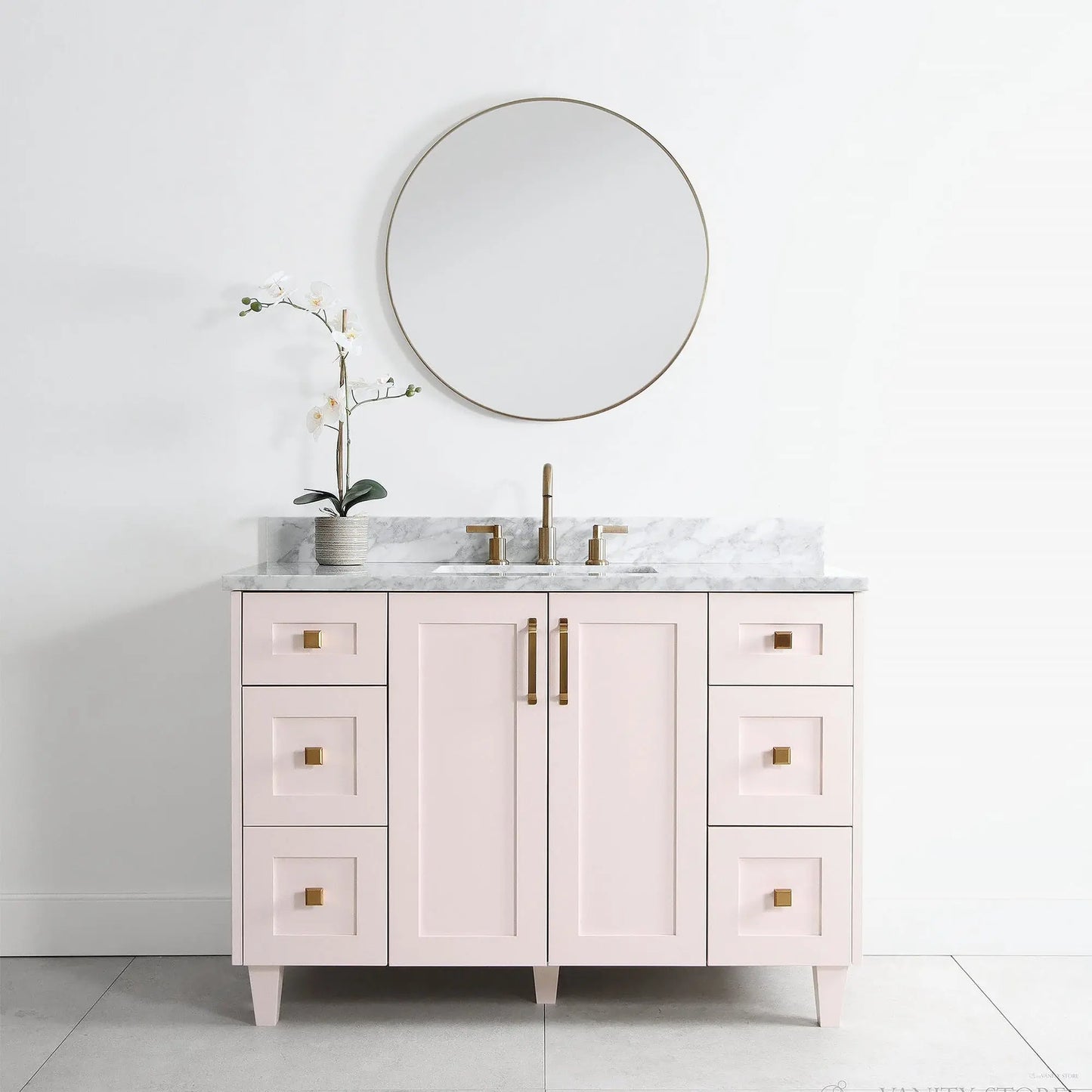 Bridgeport 48" Champagne Pink Bathroom Vanity - Teodor Vanities United States