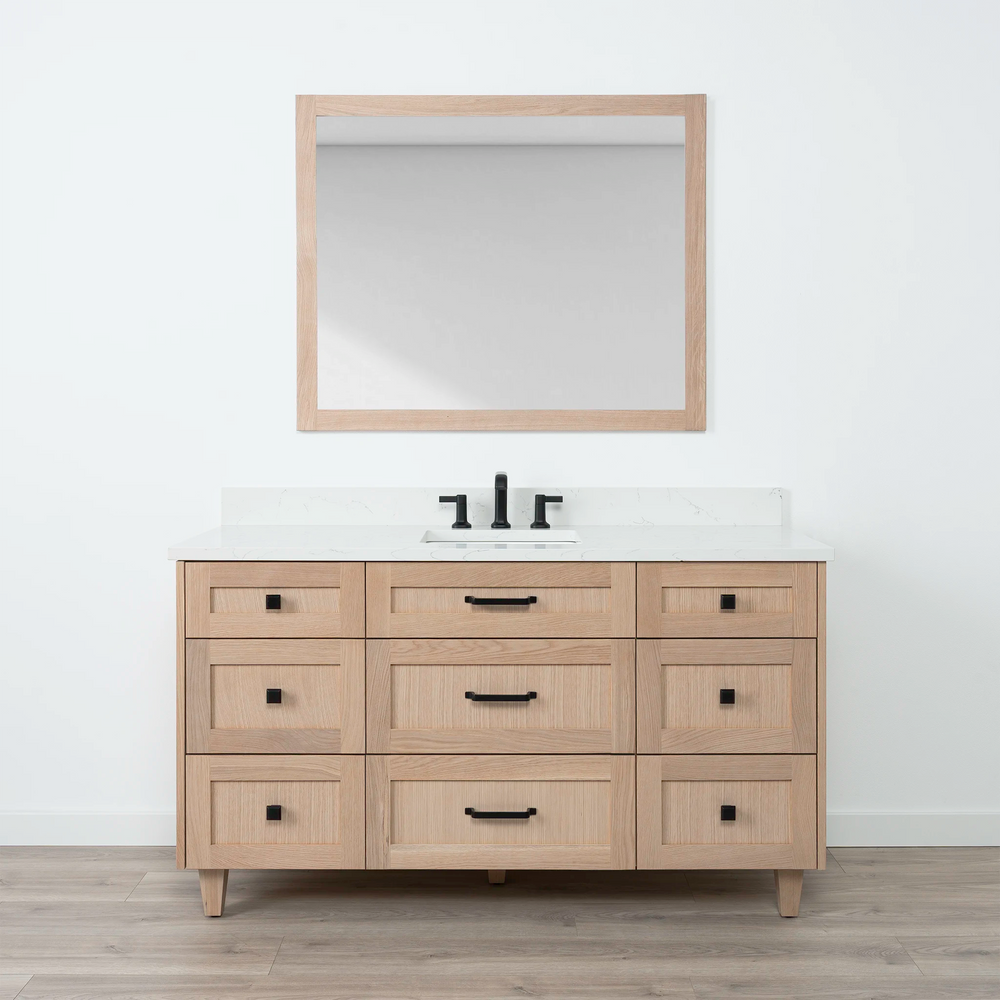 
                  
                    Bridgeport 60" White Oak Bathroom Vanity - All Drawers
                  
                