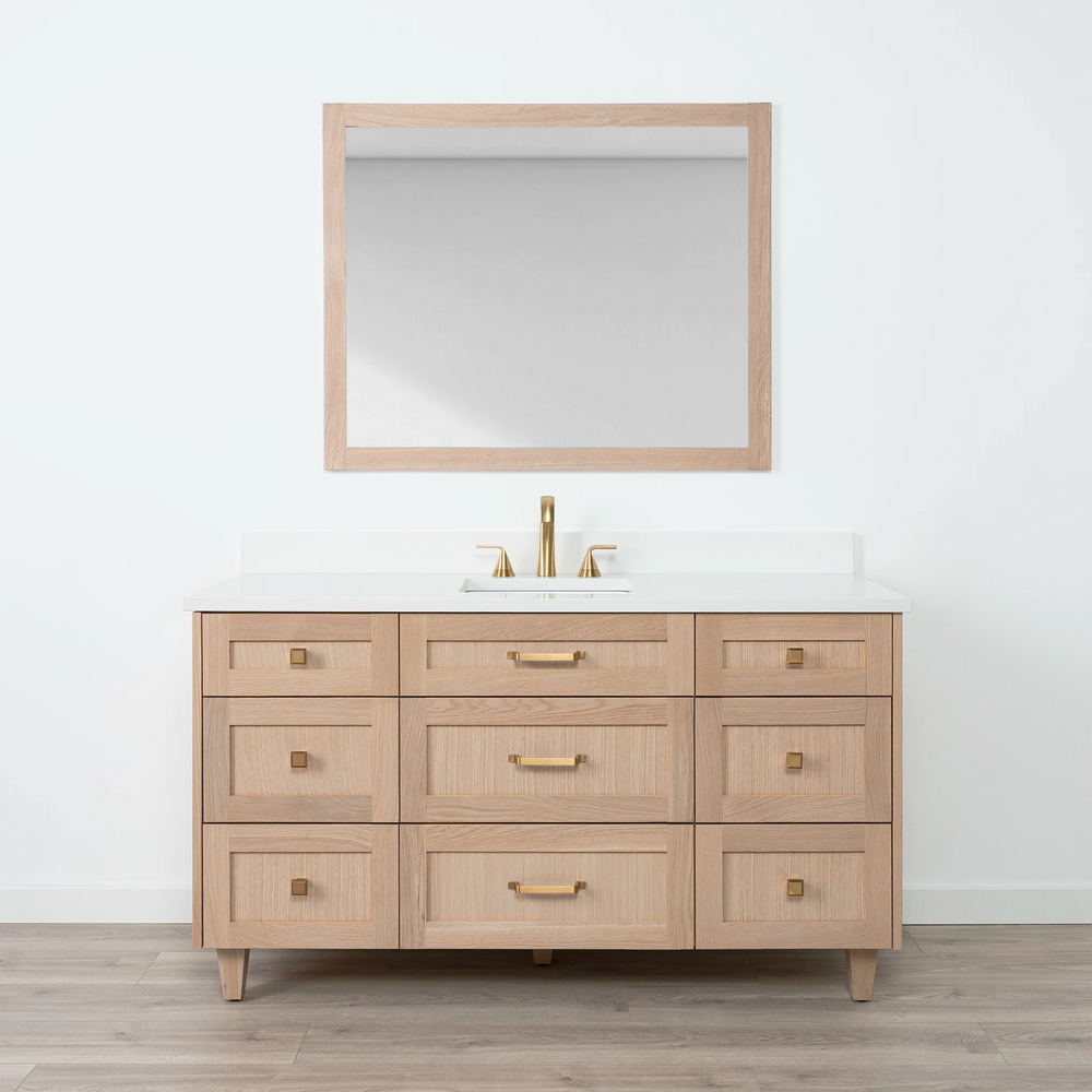 
                  
                    Bridgeport 60" White Oak Bathroom Vanity - All Drawers
                  
                