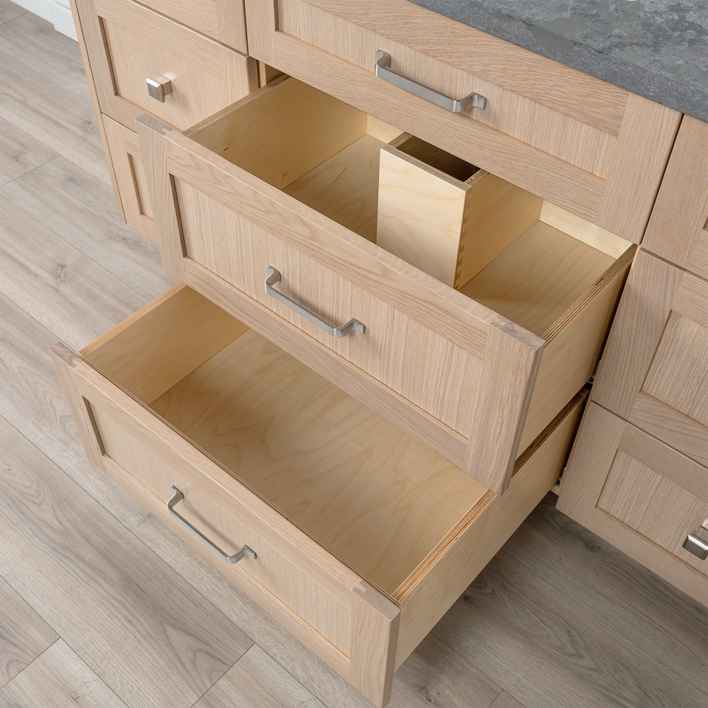 
                  
                    Bridgeport 60" White Oak Bathroom Vanity - All Drawers
                  
                