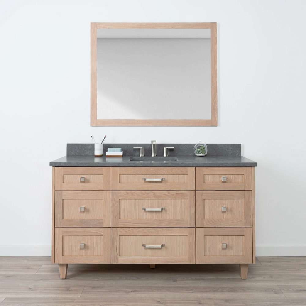 
                  
                    Bridgeport 60" White Oak Bathroom Vanity - All Drawers
                  
                