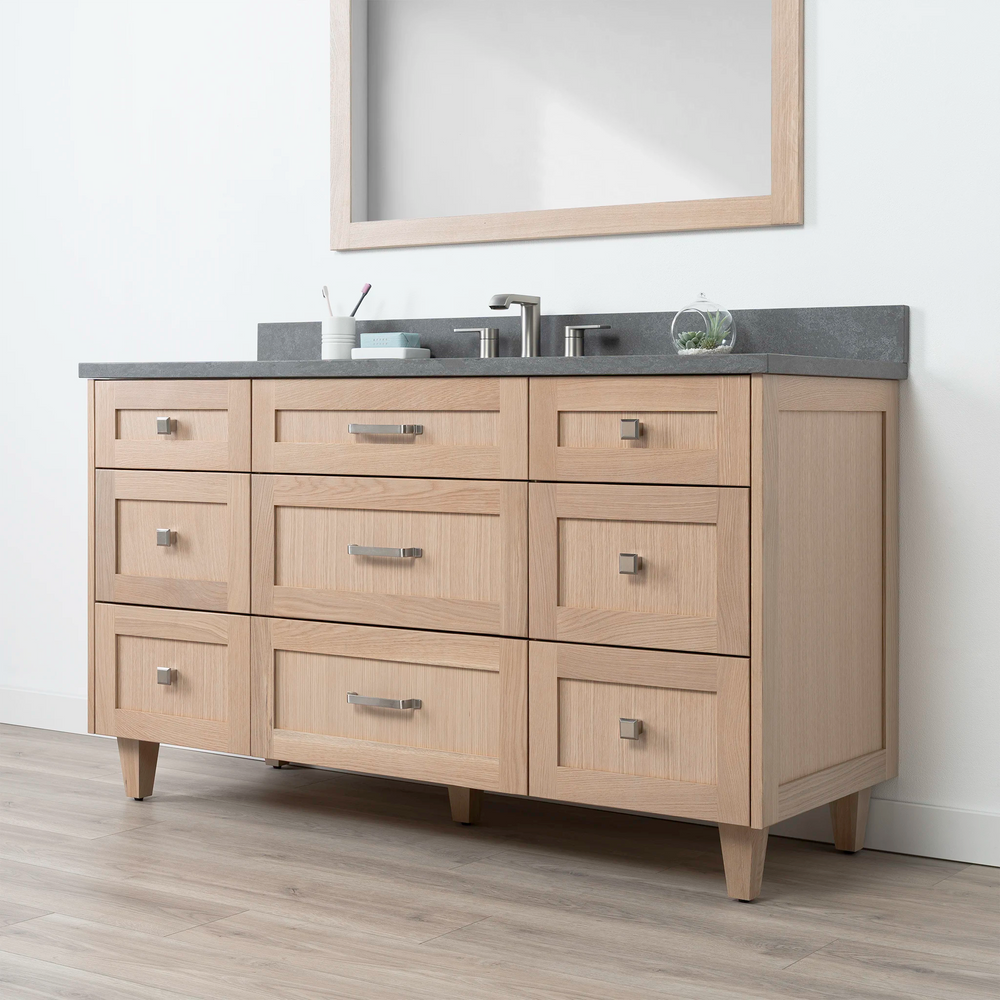 
                  
                    Bridgeport 60" White Oak Bathroom Vanity - All Drawers
                  
                