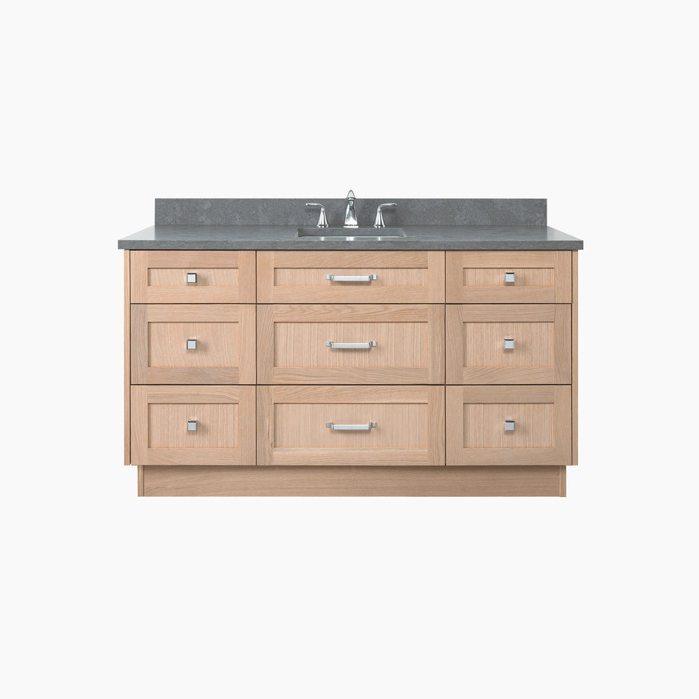 
                  
                    Bridgeport 60" White Oak Bathroom Vanity - All Drawers
                  
                