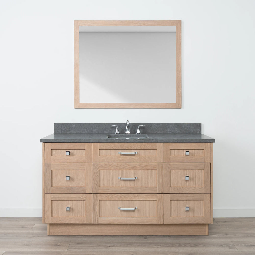 
                  
                    Bridgeport 60" White Oak Bathroom Vanity - All Drawers
                  
                