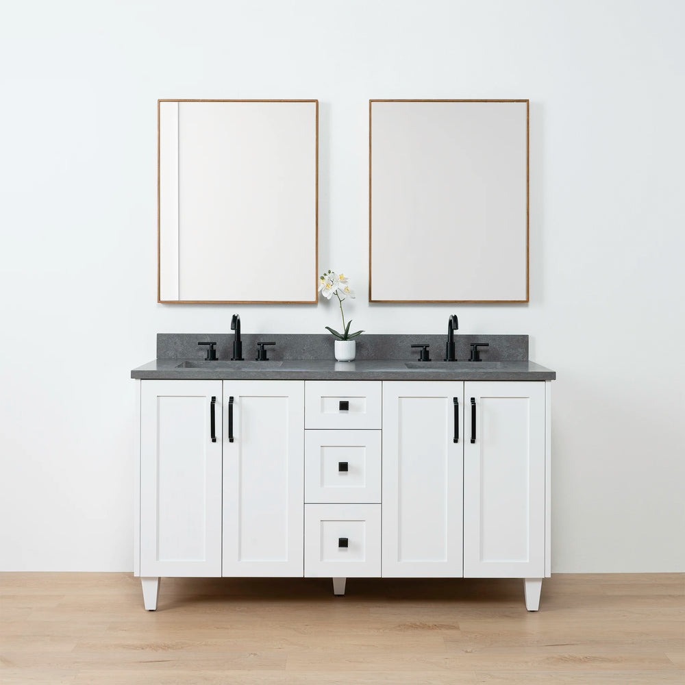 
                  
                    Bridgeport 60" Satin White Bathroom Vanity, Double Sink
                  
                