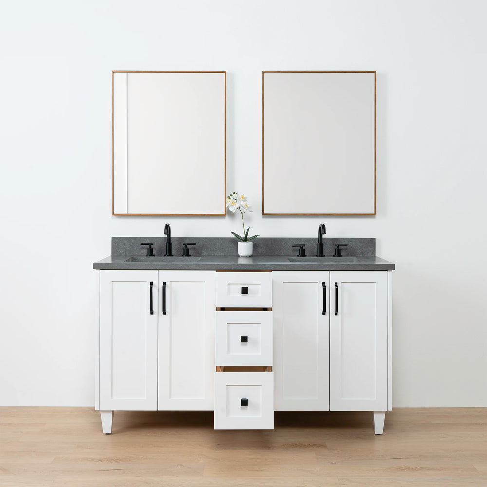 
                  
                    Bridgeport 60" Satin White Bathroom Vanity, Double Sink
                  
                