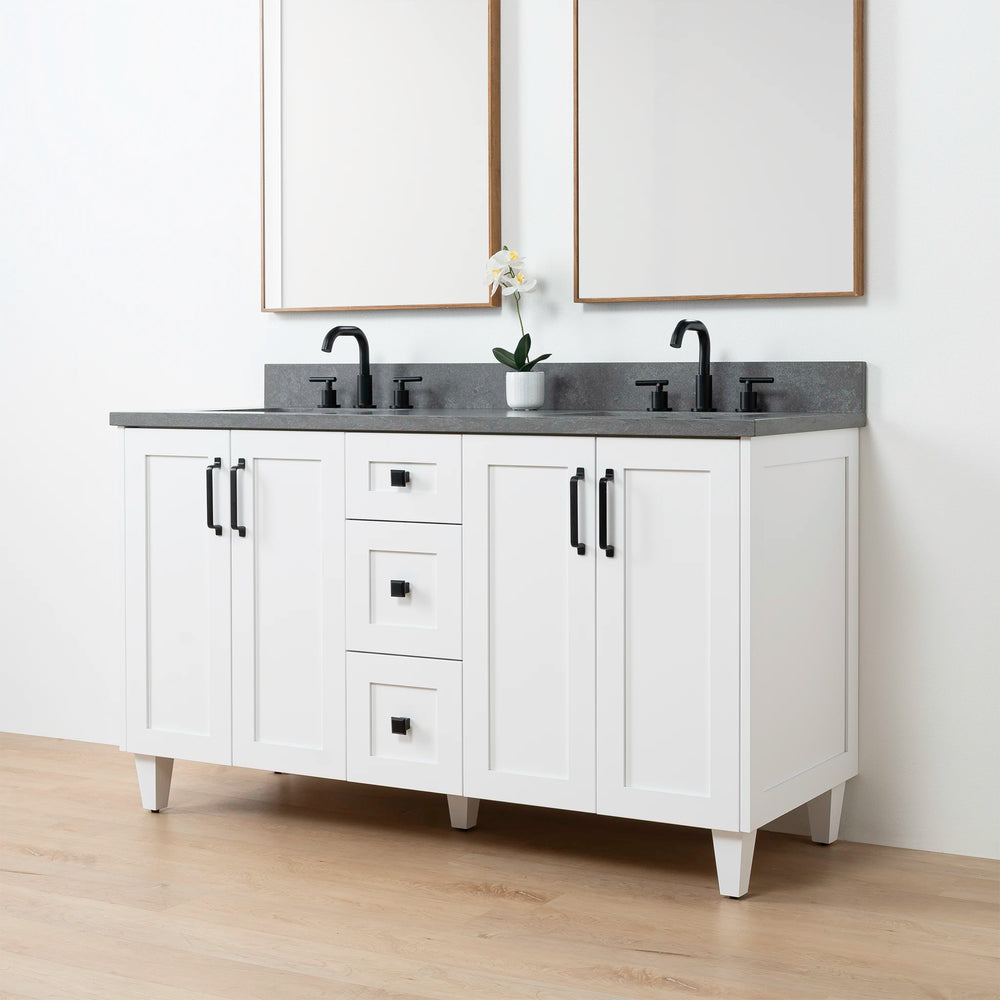 
                  
                    Bridgeport 60" Satin White Bathroom Vanity, Double Sink
                  
                