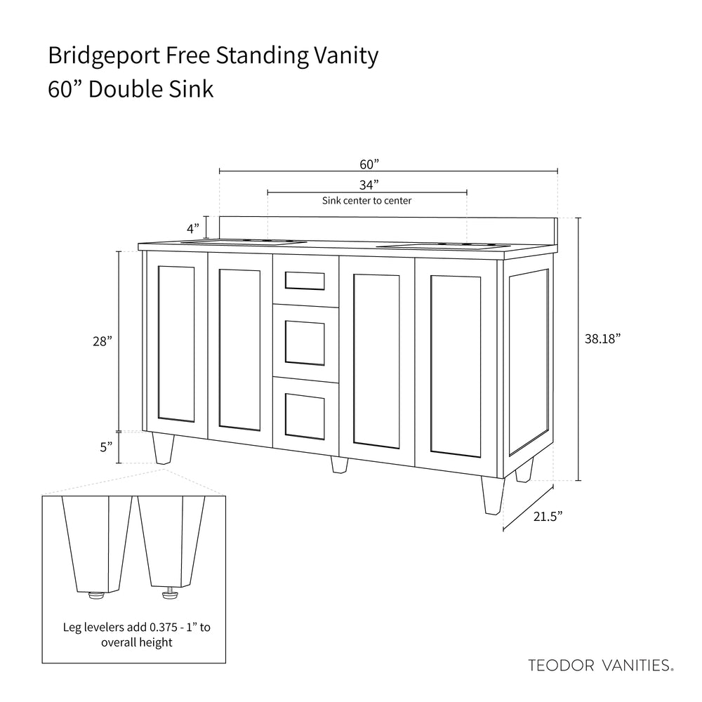 
                  
                    Bridgeport 60" Almond Coast Bathroom Vanity, Double Sink
                  
                